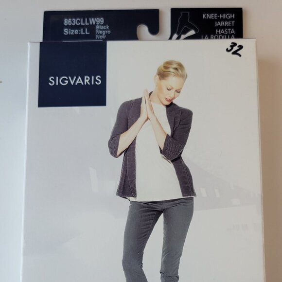 Sigvaris Medical Compression Hosiery / Knee-High / LL / Black / 863CLLW99